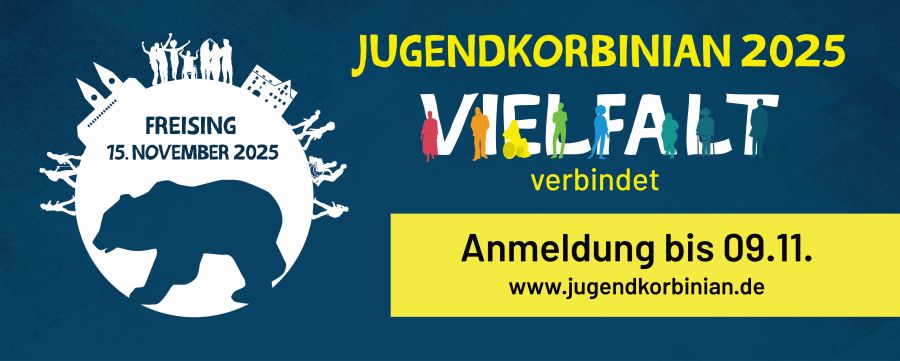 Logo mit Ankündigung vom Jugendkorbinian 2025