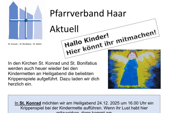 Mitwirkende für Krippenspiel gesucht