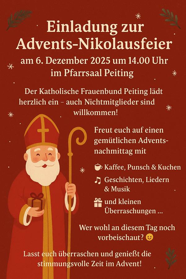 Einladung Nikolausfeier 2025