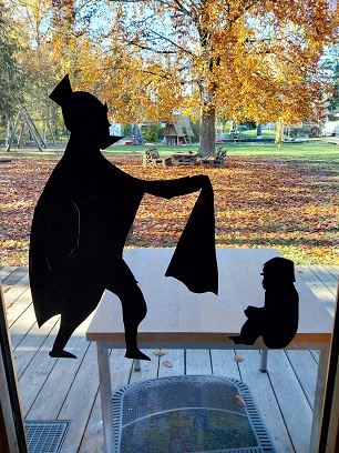 Scherenschnitt St. Martin als Soldat mit dem armen Mann