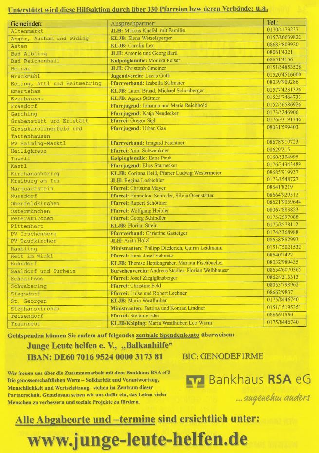 Junge Leute helfen 2025 - Rückseite