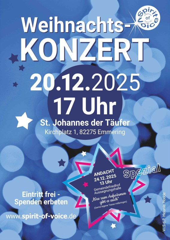 Weihnachtskonzert Spirit of Voice