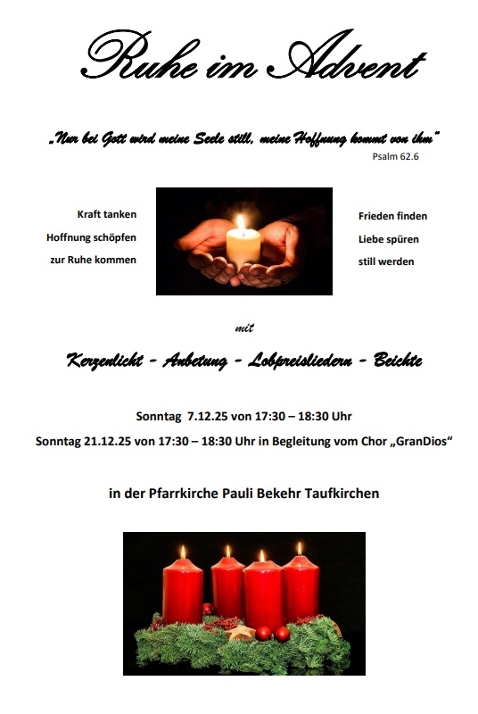 Taufkirchen, Plakat Ruhe im Advent 2025