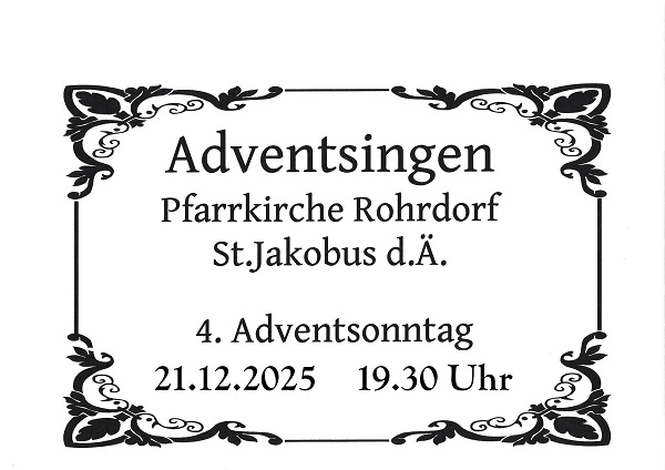 Adventssingen 2025 Rohrdorf