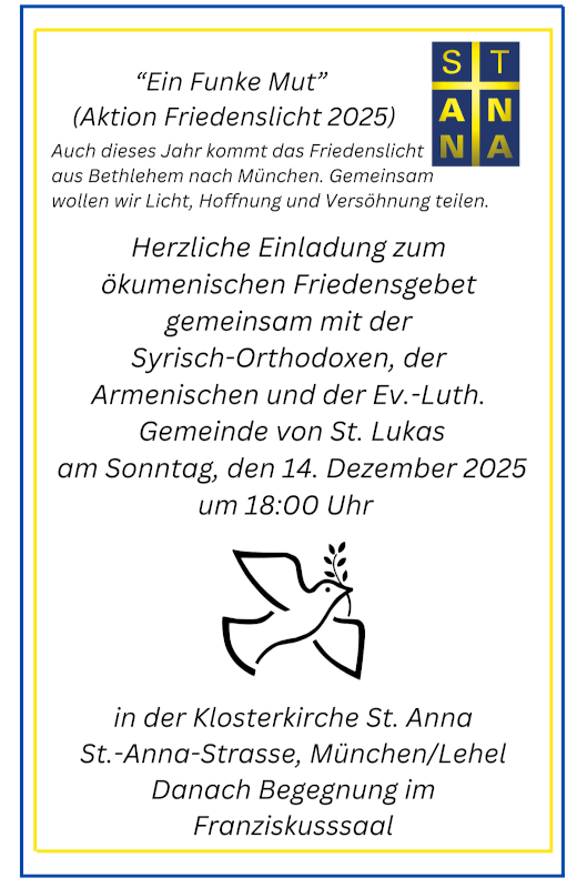 Einladung Friedensgebet 14.12.