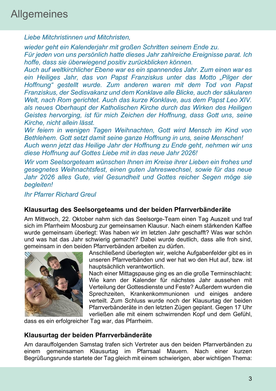 Pfarrblatt für die Pfarrverbände Hörgertshausen-Gammelsdorf und Mauern 08.Dezember 2025 bis 01.Februar 2026 Seite 03