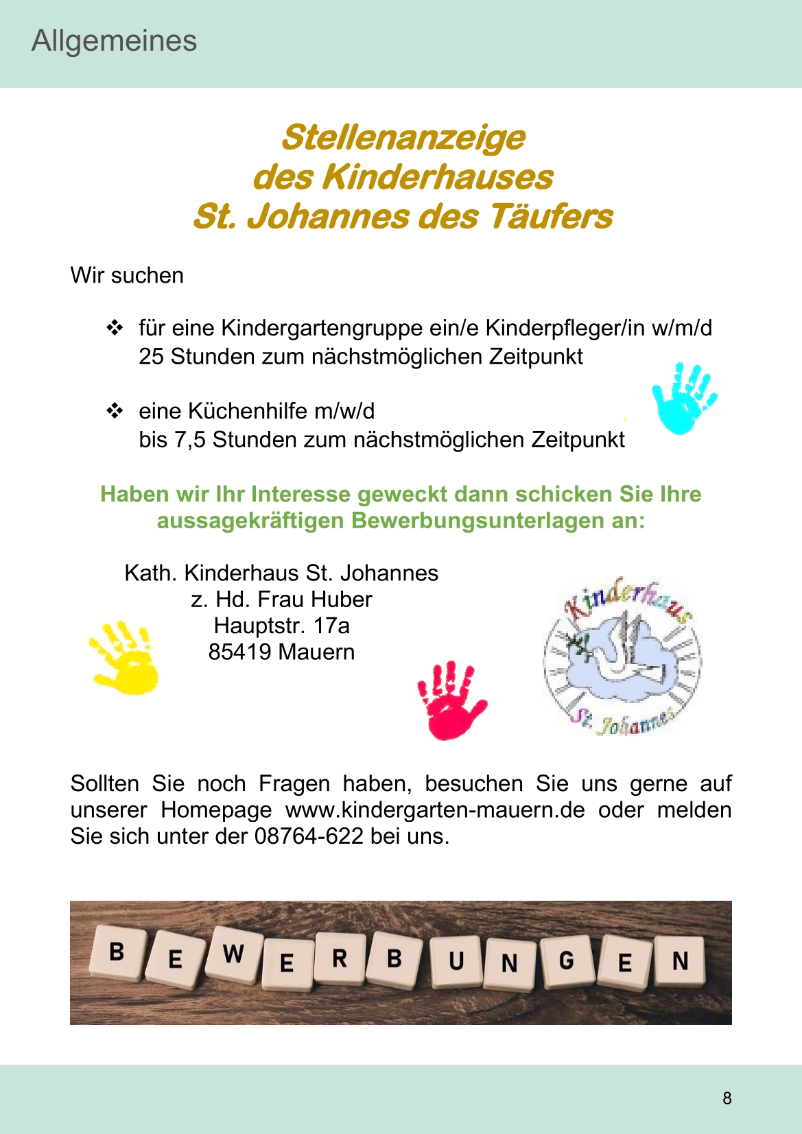 Pfarrblatt für die Pfarrverbände Hörgertshausen-Gammelsdorf und Mauern 08.Dezember 2025 bis 01.Februar 2026 Seite 08