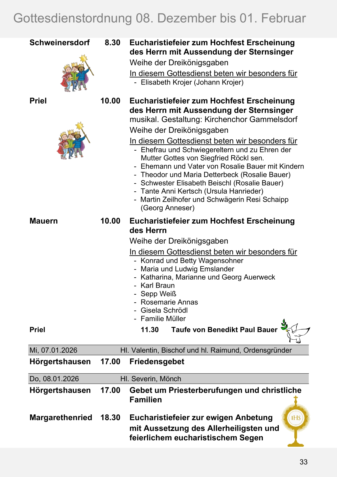 Pfarrblatt für die Pfarrverbände Hörgertshausen-Gammelsdorf und Mauern 08.Dezember 2025 bis 01.Februar 2026 Seite 33