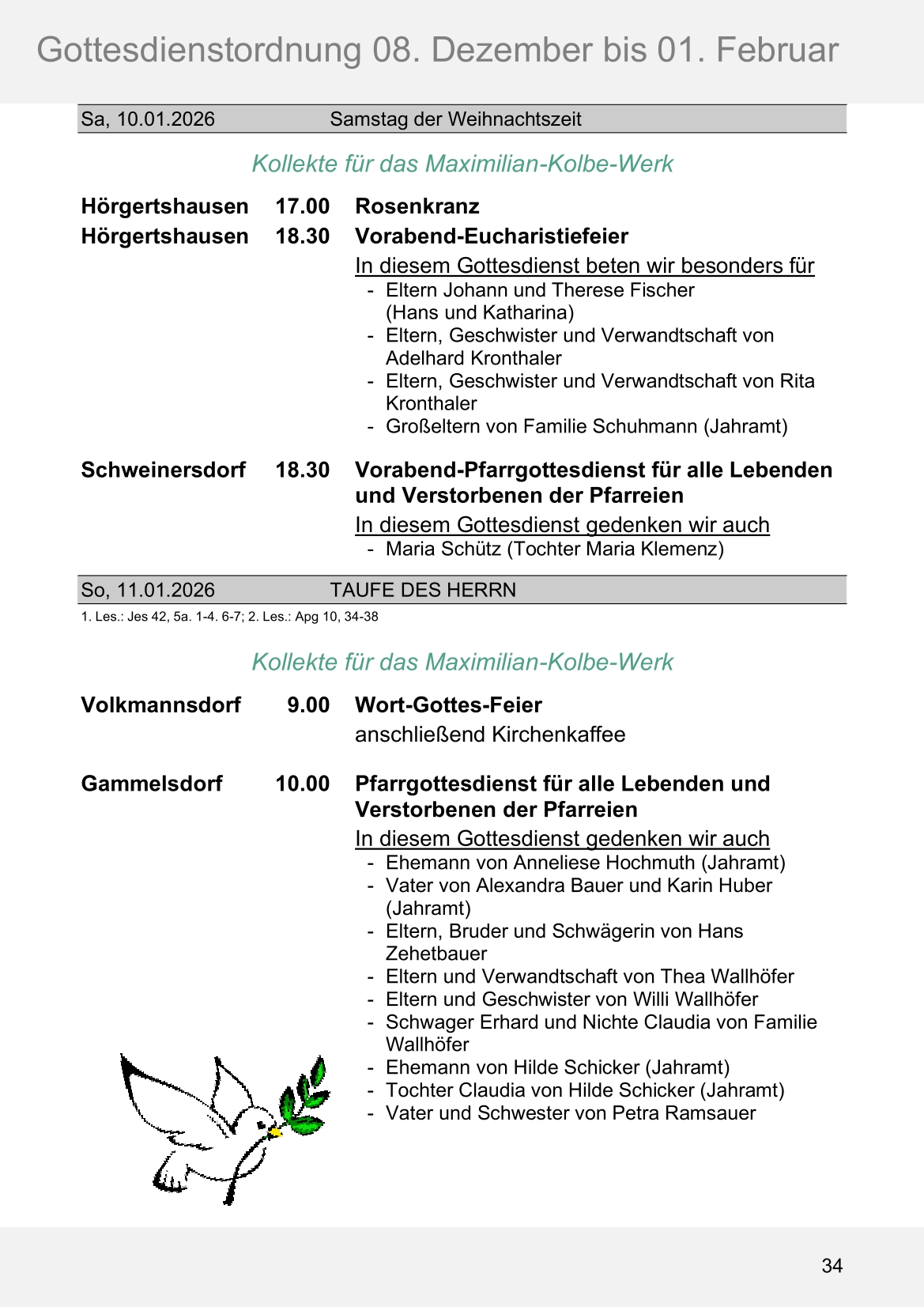 Pfarrblatt für die Pfarrverbände Hörgertshausen-Gammelsdorf und Mauern 08.Dezember 2025 bis 01.Februar 2026 Seite 34