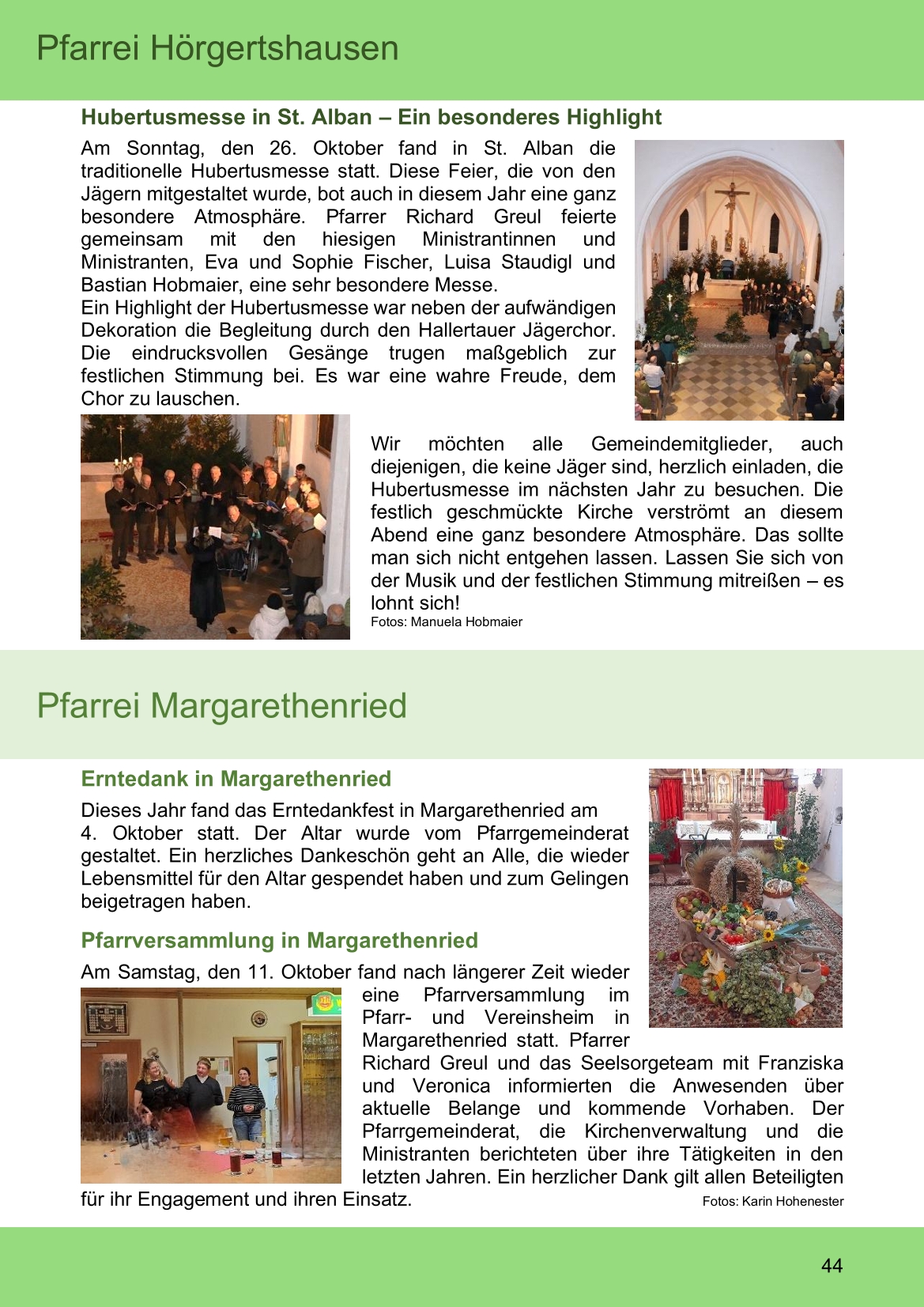 Pfarrblatt für die Pfarrverbände Hörgertshausen-Gammelsdorf und Mauern 08.Dezember 2025 bis 01.Februar 2026 Seite 44