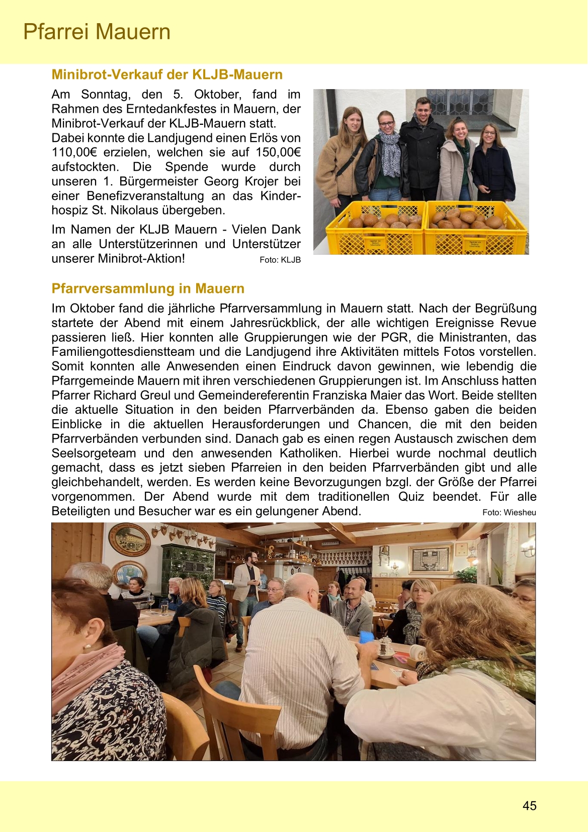 Pfarrblatt für die Pfarrverbände Hörgertshausen-Gammelsdorf und Mauern 08.Dezember 2025 bis 01.Februar 2026 Seite 45