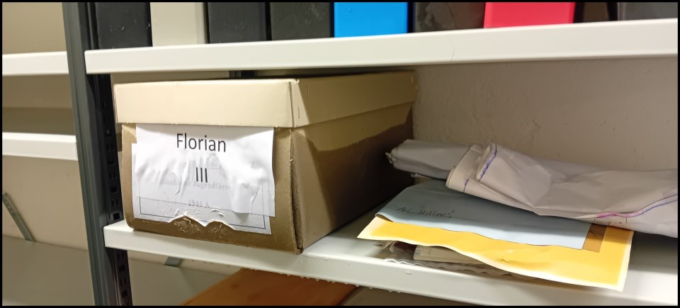 Durch Wasser geschädigtes verpacktes und unverpacktes Schriftgut