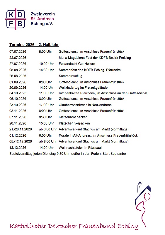 KDFB Eching_Jahrestermine 2026_Pfarrei_2
