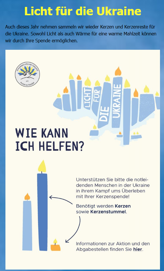 Kerzen für Ukraine