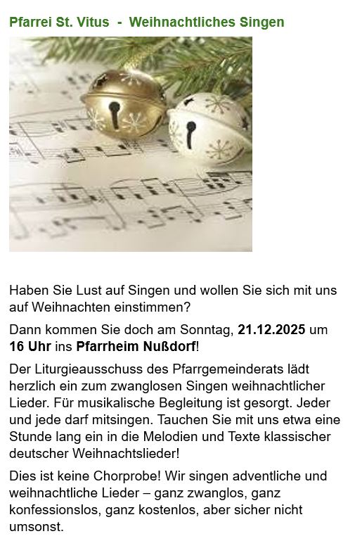 Weihnachtliches Singen