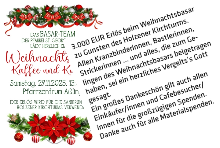 Erlös Weihnachtsbasar