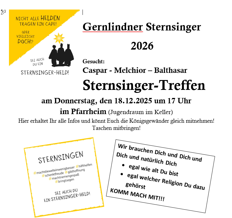 Sternsinger Treffen 2026 Bruder Konrad Gernlinden