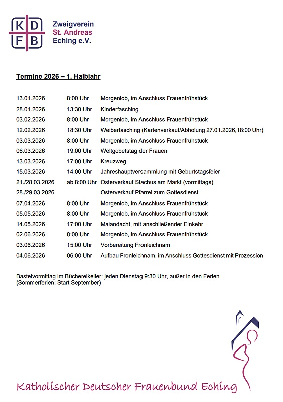 KDFB Eching_Jahrestermine 2026