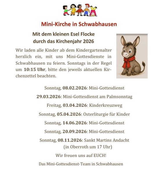 Kinder-Gottesdienste 2026 in Schwabhausen