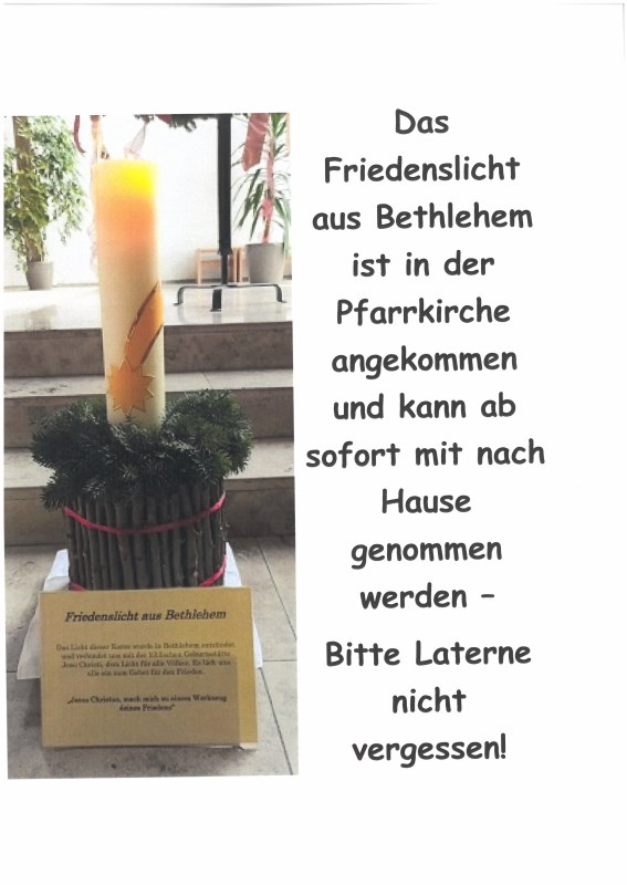 Friedenslicht zum Abholen