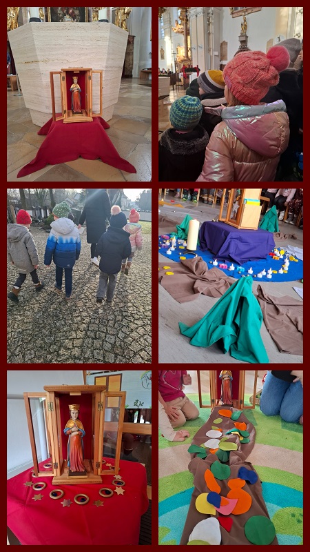 Eine Collage aus den Bildern rund um den Brauch des Frauentragens