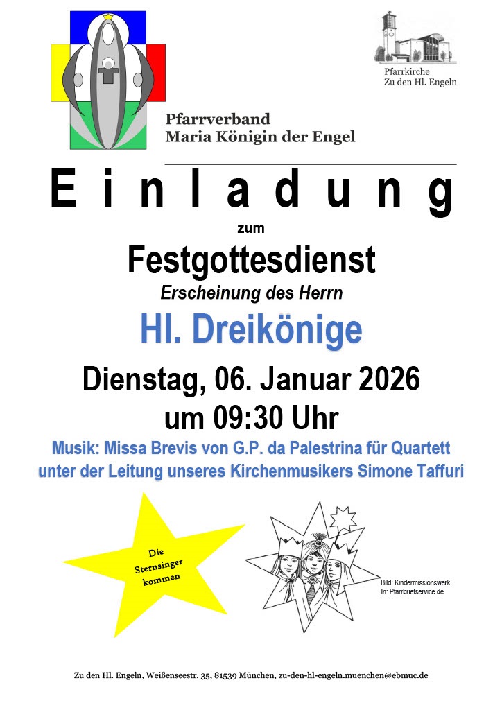Einladung Hl. Dreikönige Zu den Hl. Engeln
