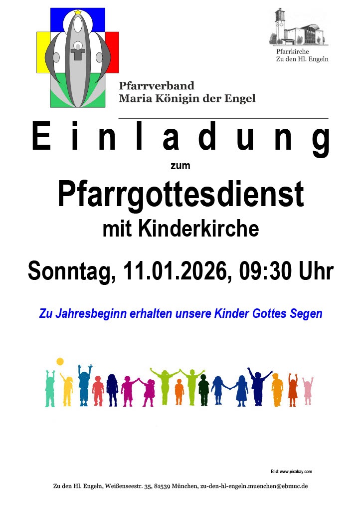 Einladung zum Gottesdienst mit Kindersegnung Zu den Hl. Engeln