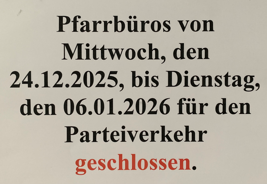 Pfarrbüro Dezember 2025