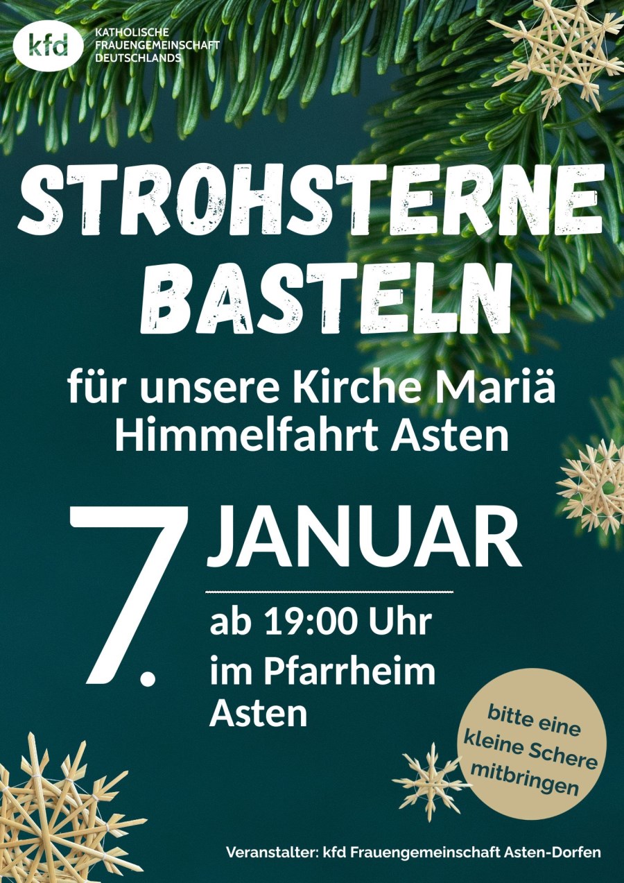 Strohsterne für Kirche 2026