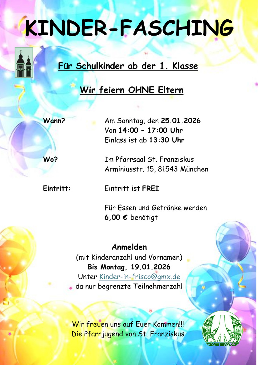 Einladung Kinderfasching