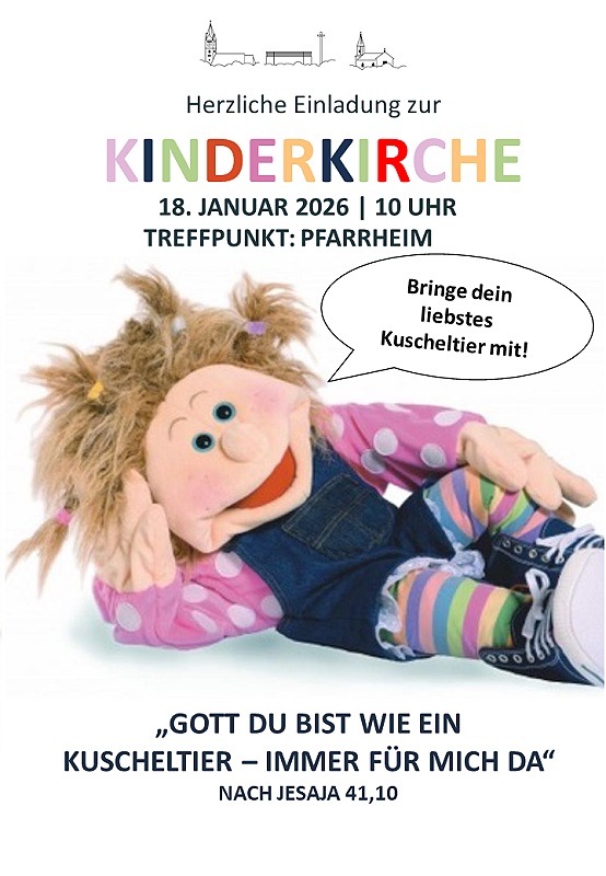 Plakat Kinderkirche Kuscheltier