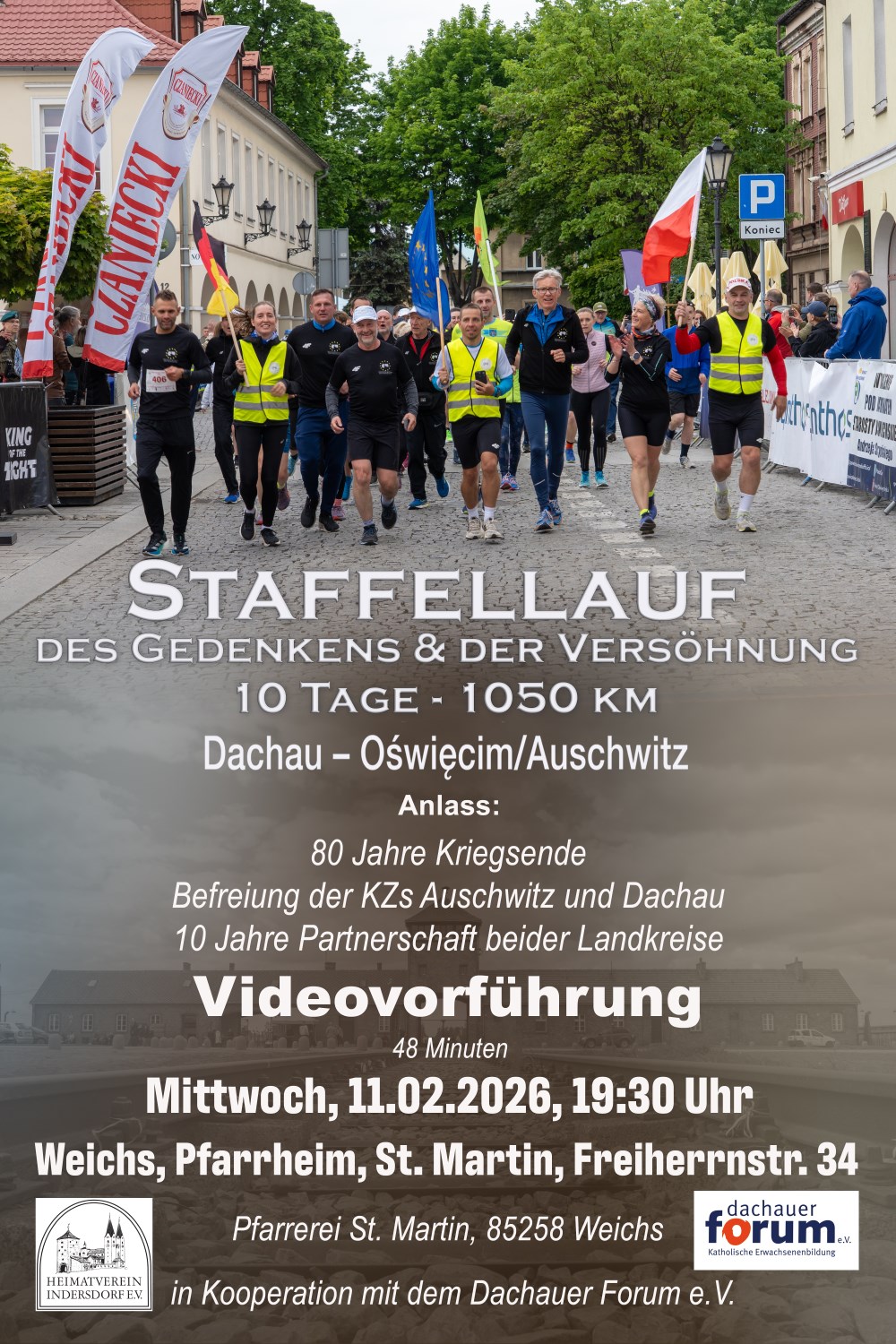 2026 Plakat Videovorführung Staffellauf Dachau Auschwitz Ferdl Kauppert