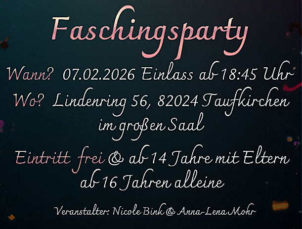 Plakat Faschingsparty