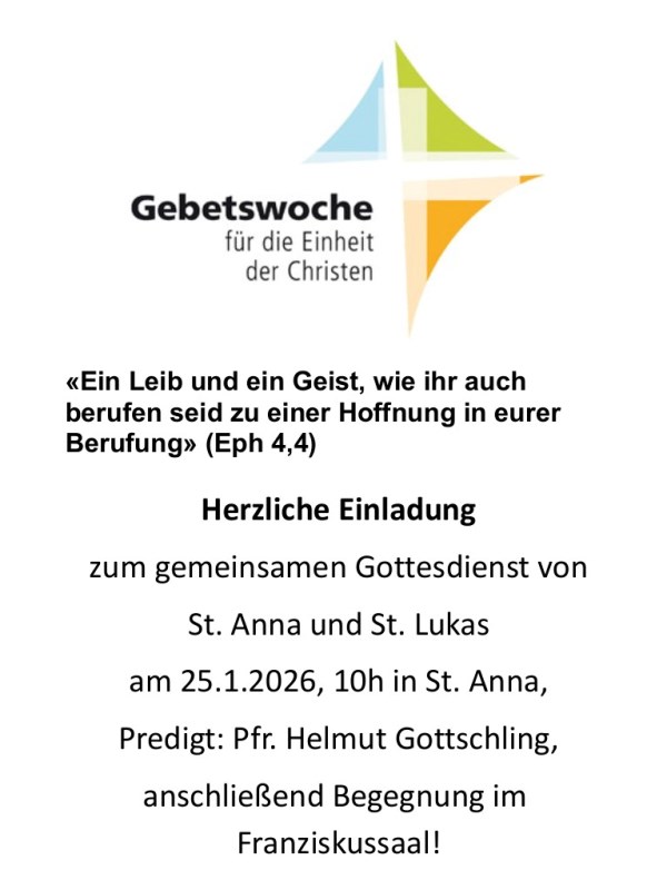 Plakat Gebetswoche für die Einheit der Christen