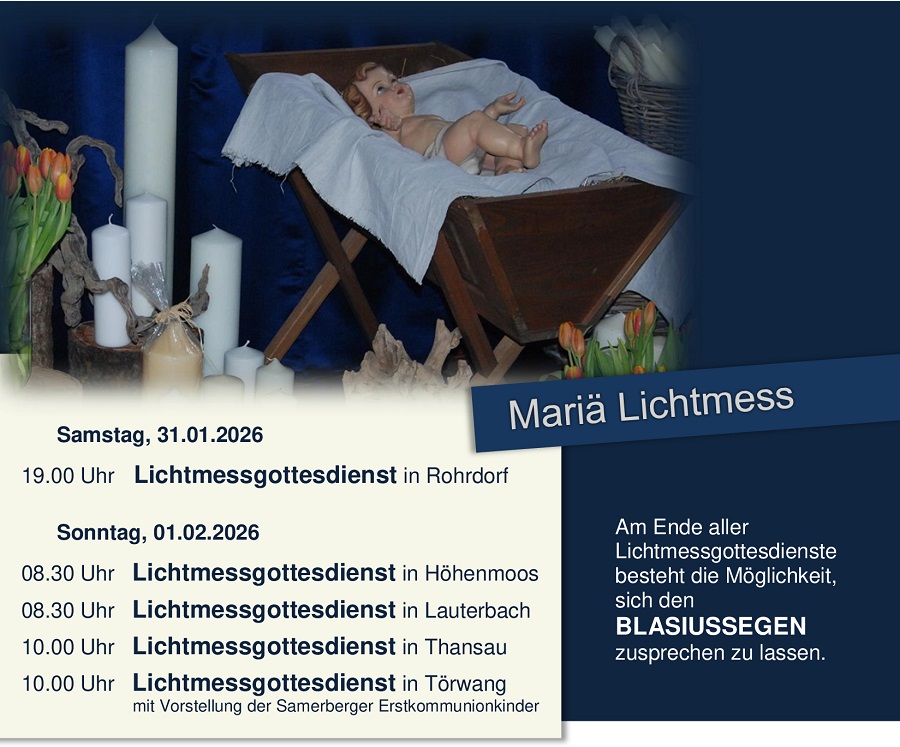 Lichtmess Gottesdienste 2026