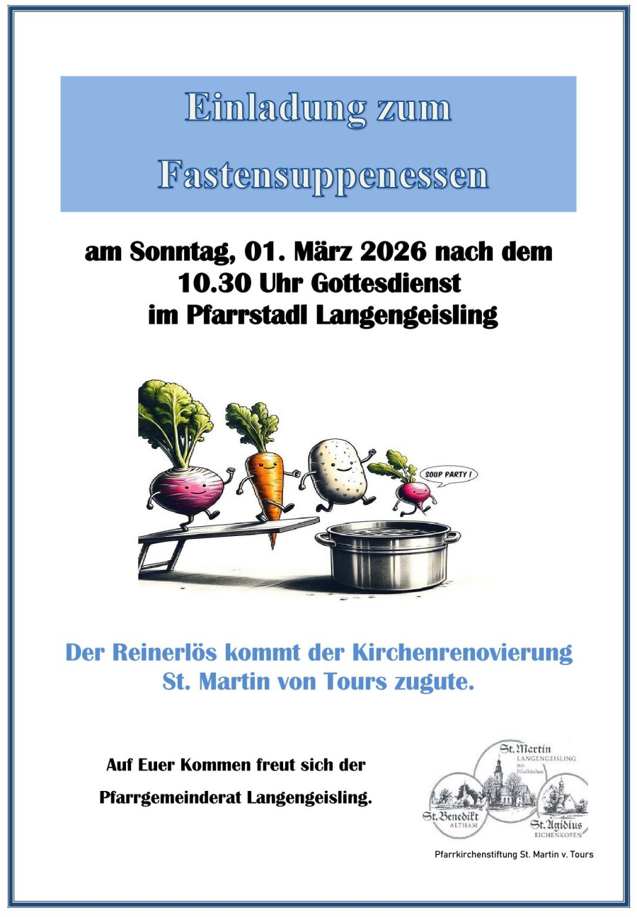 Einladung zur Fastensuppe in Langengeisling