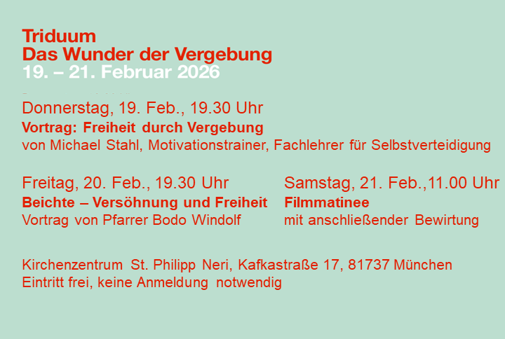 Slider für Triduum 2026: alle Termine
