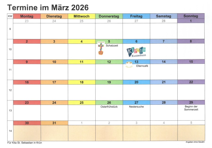 Termine März 2026