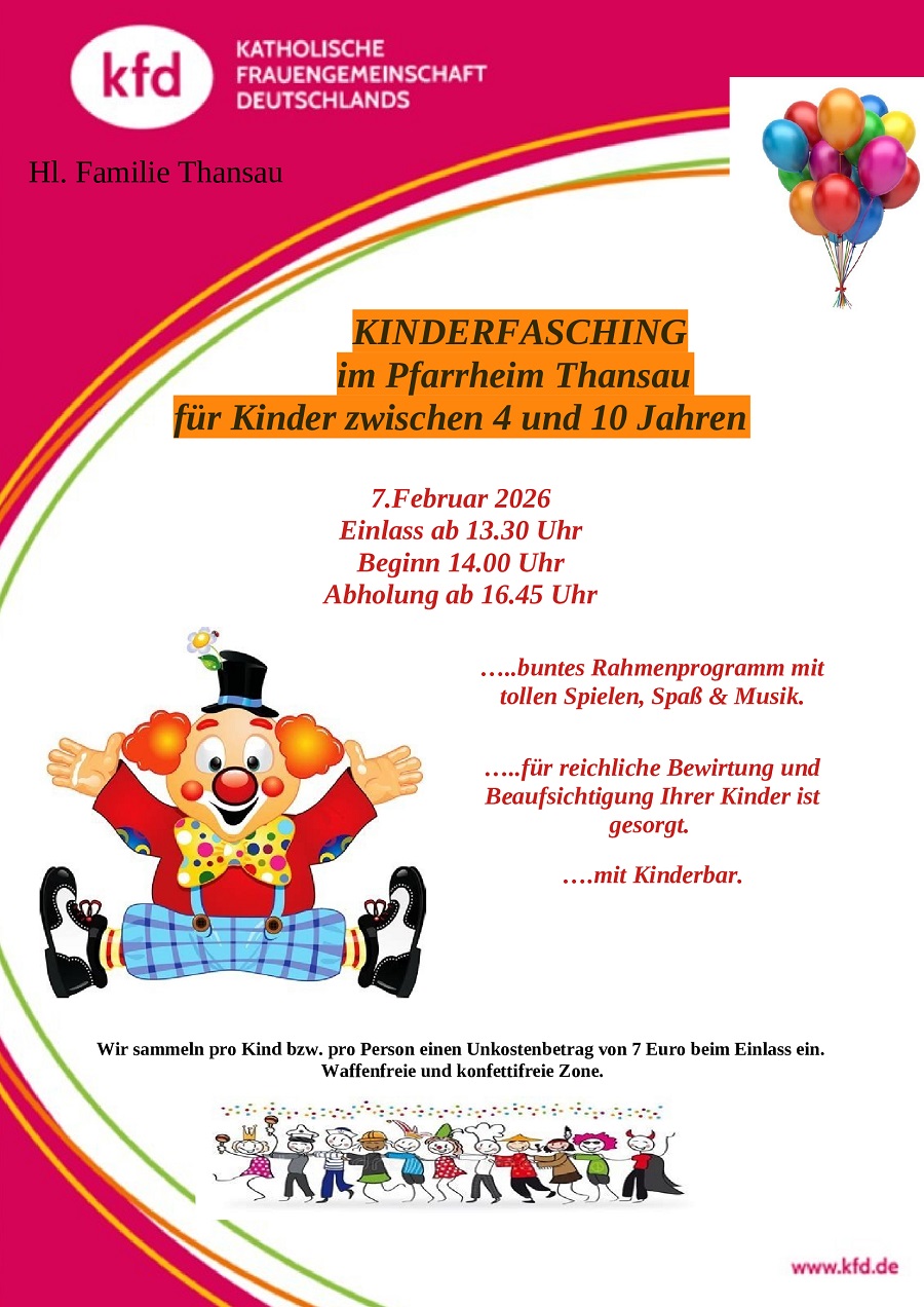 Plakat Kinderfasching Thansau