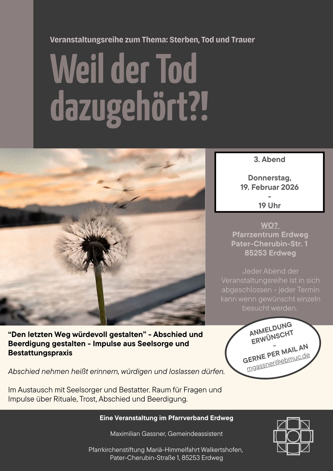 Plakat - Den letzten Weg würdevoll gestalten