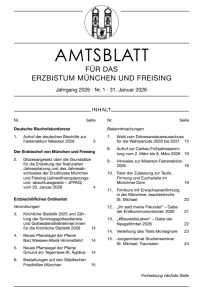 Titelbild des Amtsblatts des Erzbistums München und Freising im Januar 2026