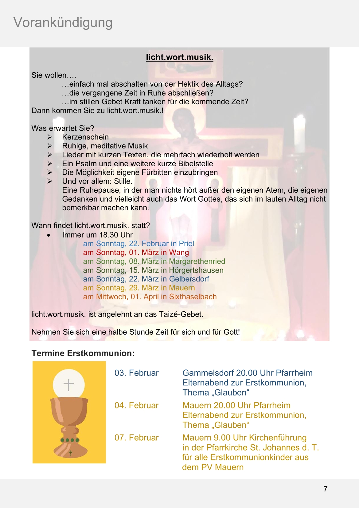 Pfarrblatt für die Pfarrverbände Hörgertshausen-Gammelsdorf und Mauern 02.Februar bis 01.März 2026 Seite 07