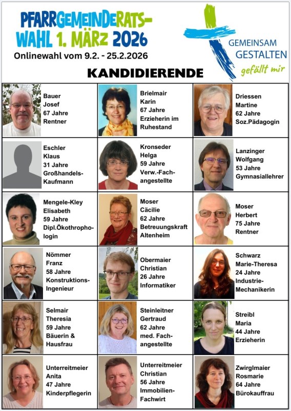 Kandidatenliste PGR Wahl Dorfen