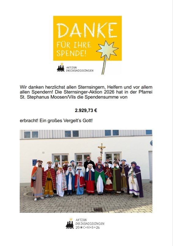 Taufkirchen, Sternsinger, Moosen 2026