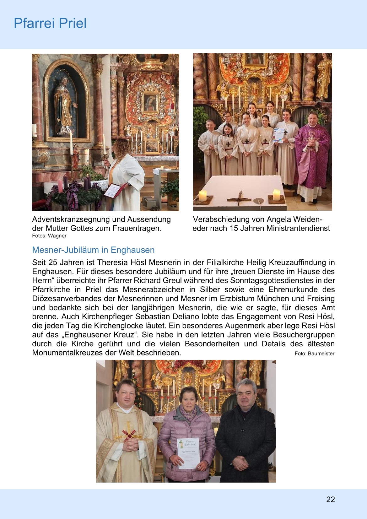 Pfarrblatt für die Pfarrverbände Hörgertshausen-Gammelsdorf und Mauern 02.Februar bis 01.März 2026 Seite 22