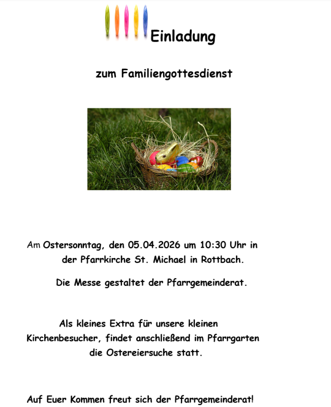 Familien Gottesdienst Rottbach
