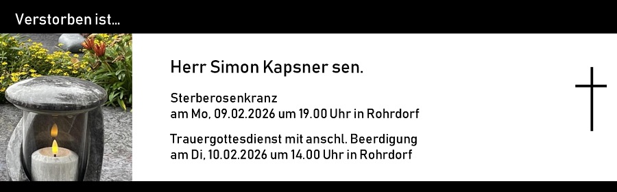 Traueranzeige Simon Kapsner