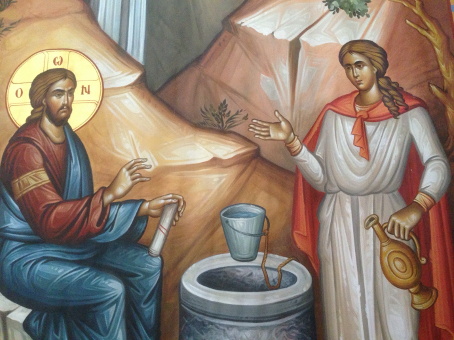 Ikone (Detail) im griech.-orthodoxen Kloster über dem Jakobsbrunnen bei Nablus, Westjordanland