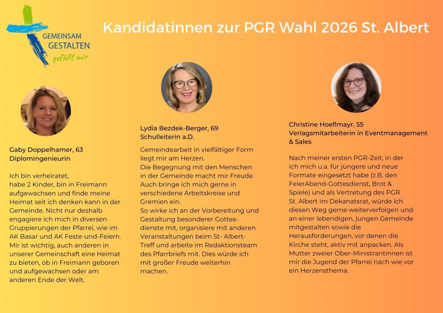 Kandidatinnen zur PGR-Wahl St. Albert