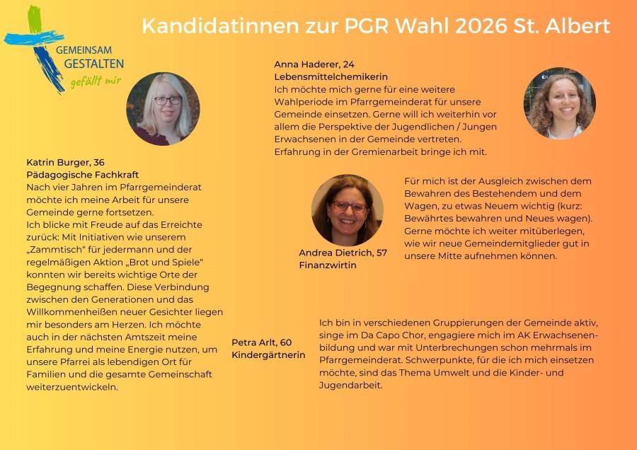 Kandidatinnen zur PGR-Wahl St. Albert